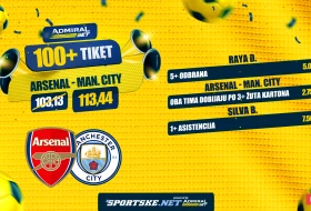 AdmiralBet100+ tiket - Šta donose Arsenal i Siti?